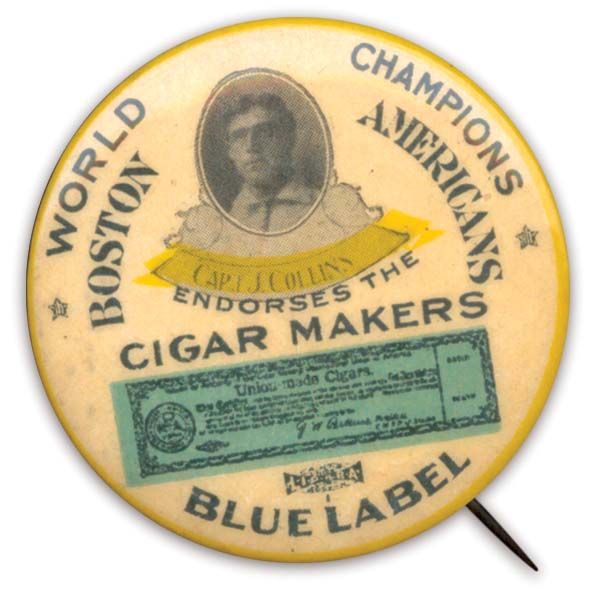 1904 Jimmy Collins Cigar Makers Blue Label Pin
